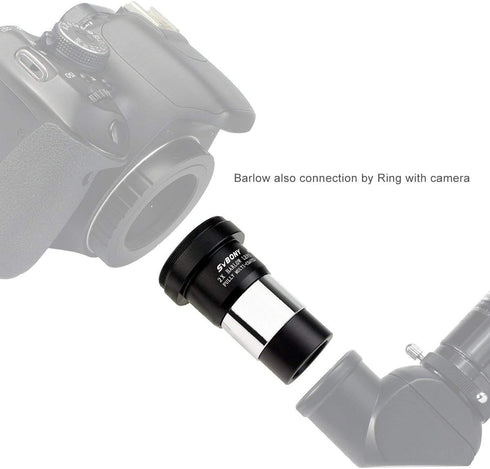 SVBONY 2X Barlow Lens, 1.25 inch with Multi Coated Broadband Green Film, Telescope Accessories with M42 Thread