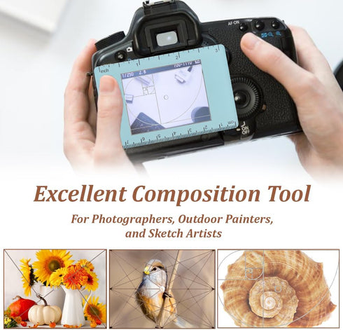 9 Pcs Photo Composition View Finder Tool Portable Golden Ratio Viewfinder Acrylic View Finder Rule for Photography