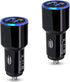 USB Car Charger, 2Pack - 4.8A Fast Charging Dual Port USB Cigarette Lighter Adapter for iPhone, Samsung Galaxy, Android
