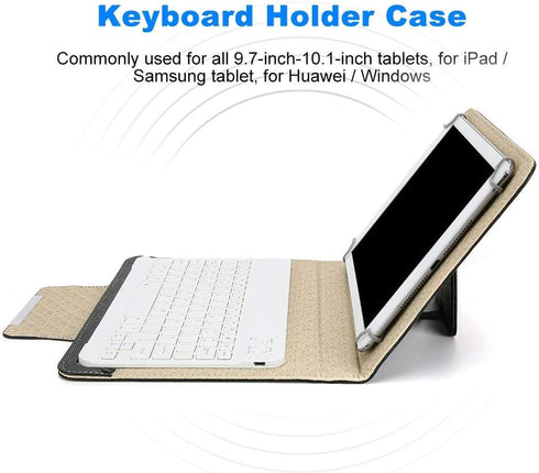 EBTOOLS Bluetooth Keyboard Case, PU Leather Waterproof Cover + Keyboard with Stand for 9.7 to 10.1 inch Tablets