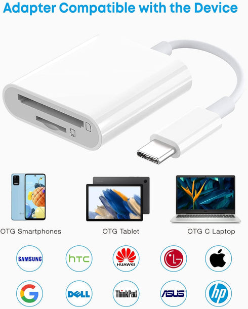 USB C SD Card Reader, USB-C to SD/Micro SD Card Reader, 2in1 High-Speed Type C Camera Memory Card Adapter