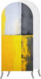 Jnbasdffb Abstract Yellow Grey Wedding Arch Cover, Stretchy Spandex Arch Backdrop Stand Covers