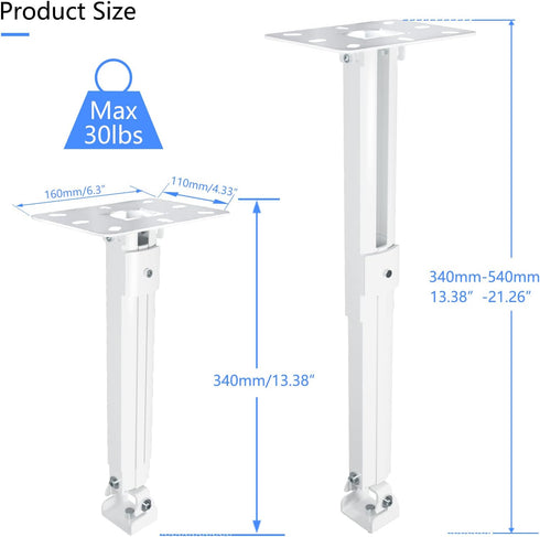 Suptek Extended Mini Projector Ceiling Mount Adjustable Wall Mount with Thread Adapters for Projector DVR Camera, Max