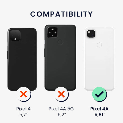 kwmobile TPU Silicone Case for Google Pixel 4a, Soft Finish Phone Cover (Black Matte)