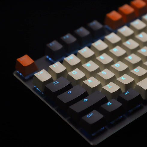 Carbon Miami PBT Double Shot Shine Through ANSI Backlit Keycaps for MX Mechanical Keyboards (Only Keycap)