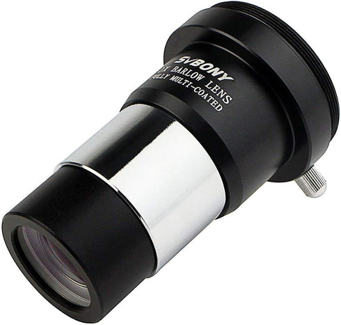 SVBONY 2X Barlow Lens, 1.25 inch with Multi Coated Broadband Green Film, Telescope Accessories with M42 Thread
