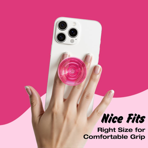 Svanove Adhesive Phone Grip Stand, Cute Silicone Clear Stick on Phone Grip Holder Collapsible Kickstand for iPhone