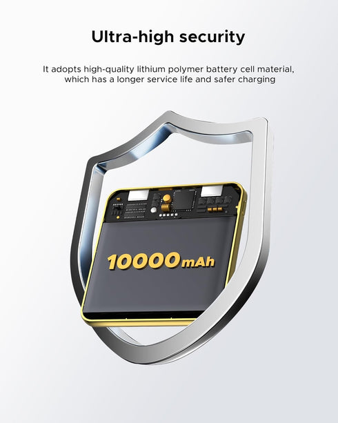 Kelaien 10000mAh 22.5W Portable Charger, Built-in Cable Power Bank, Fast Charging Power Supply, smart LED Display
