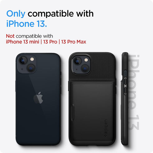 Spigen Slim Armor CS Case for iPhone 13 with Card Slot - Black