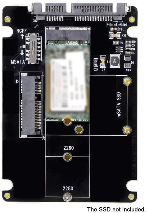 Cablecc M.2 NGFF B-Key & mSATA SSD to SATA 3.0 Adapter Converter Case with Switch