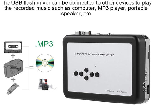 Hakeeta Cassette MP3 Cassette MP3 to Converter USB Player from Tapes to Converter Compatible with PC, Computer, Laptop