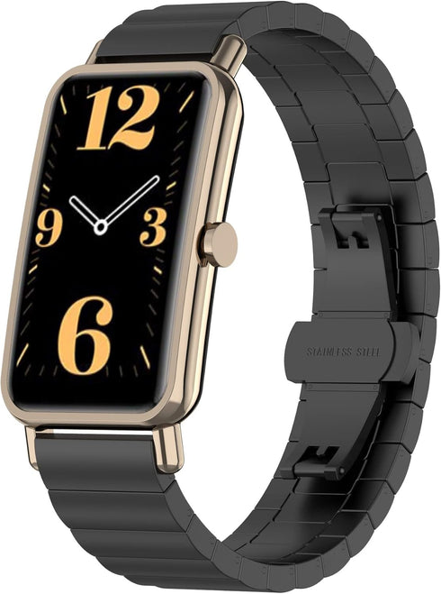 Watch Band Compatible for MorePro HM08 Fitness Tracker, Adjustable Replacement Metal Strap for Smartwatch