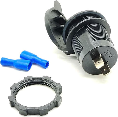 12-24V 4.2A Dual-Ring USB Car Charger, Waterproof USB Port for Marine Truck Motorcycle Car