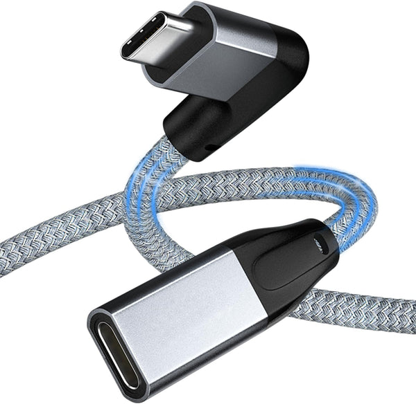UseBean 3.3FT Right Angle USB C Extension Cable, 90° Type C 3.1 Gen2, 10Gbps, 4K Video, for iPhone 15, MacBook, iPad