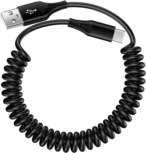 Coiled 3FT USB to USB C Car Charger Cord for iPhone 15/15 Pro/15 Pro Max/15 Plus, Fast Charging for Samsung Galaxy