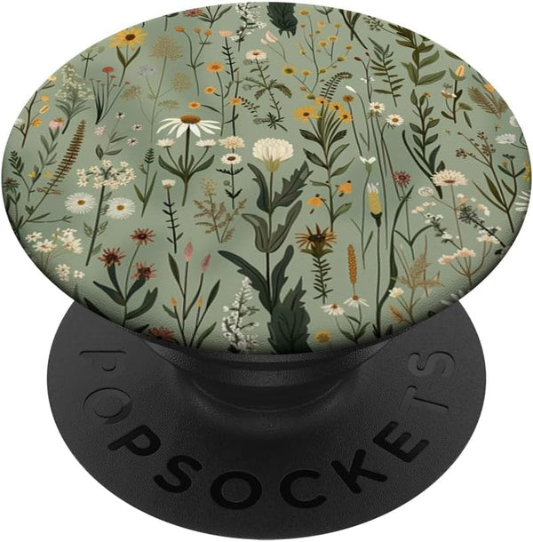 Sage Green Wildflower Boho Botanical PopSockets Standard PopGrip