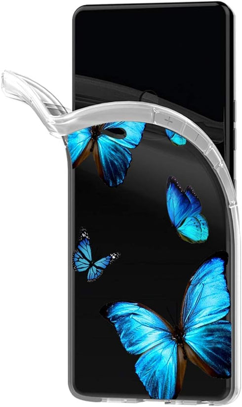 Clear Case Compatible with Galaxy S7, Samsung S7 Case for Girls Women, Cute Soft TPU Shockproof Protective Phone Case Cover for Samsung Galaxy S7 (Blue Butterfly)