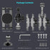 Aluminum Heavy Duty Drill Base Tablet Holder Car Mount, 14.2 Long 360 3-Stage Metal Stand for 4.7-12.9" iPad