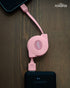 LIQUIPEL Powertek Retractable MFi Certified Charger, 3ft Lightning to USB Cable for Fast Charging (Pink)