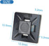 XHF 200 PCS 1/2" Black Self Adhesive Cable Zip Tie Mounts Wire Clips Holders Management Organizer Squares (HS-100)