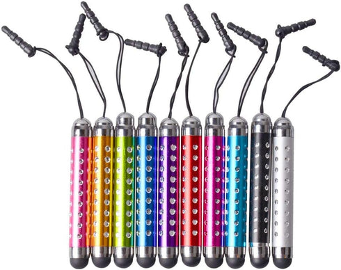 IC ICLOVER 10PCS Bling Retractable Stylus Pens for iPhone 14/13/12/11/PRO/Max/X/XS MAX, iPad, iPod, Samsung, Android Phone, Kindle, Tablet PC, Compatible with All Device with Capacitive Touch Screen