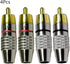 4Pcs RCA Plugs, Gold Plated Solderless Male Plug Screws, Audio Video in-Line Jack Cable Connector, 2 Black and 2 Red