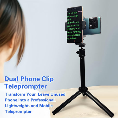 Teleprompter iPhone & Android, Double Phone Holder for Video Recording, Neewer Teleprompter Kit, The Collapsing Design Allows for Easy Storage and Transport