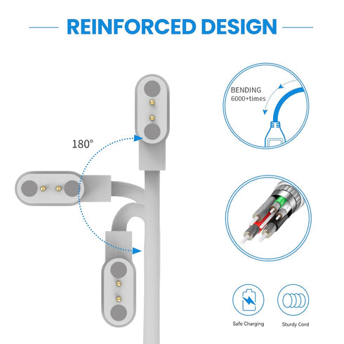 Replacement Charger Compatible with Amzhero IDW13/IDW16/IDW19 Smart Watch, Portable Magnetic 60cm USB Charging Cable