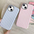 GLBYDLO 15, 2-Layer (Pink,15) Striped Case for iPhone Cute Phone Case, Aesthetic Pattern Design, Hybrid Shockproof