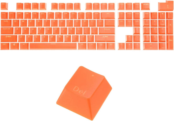 MECCANIXITY 108 Keys Pudding Keycaps Set OEM Profile 60 Percent ABS for Mechanical Keyboard Layout, Orange Double Shot