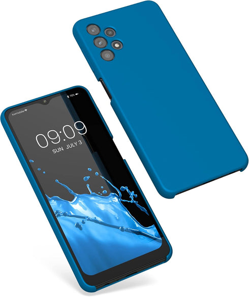 kwmobile Samsung Galaxy A32 5G Case - Soft Finish TPU Silicone Phone Cover (Blue Reef)