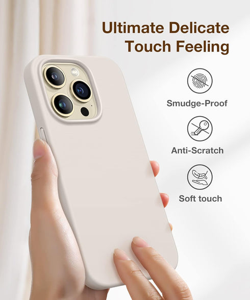 GONEZ iPhone 14 Pro Max Case, Liquid Silicone Shockproof, Magsafe Compatible, with 2X Screen & Camera Lens Protectors,