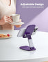 Lamicall Purple Phone Stand for Desk - Dark Purple Cell Phone Holder Purple Desk Accessories Desktop Office Must Have Compatible with iPhone 13 Pro Max Mini, 12 11 XR X 8 7 6 Plus SE, 4-8'' Smartphone