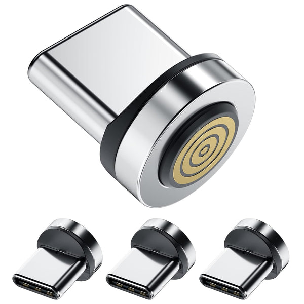 Ankndo 4-Pack Magnetic Connector Tip Heads: USB C Magnetic Adapter for 7Pin Charging Cable, 360 Rotating for Type C