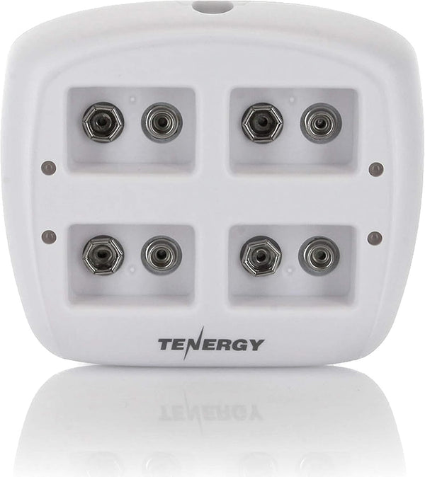 Tenergy TN136 Smart 9V 4-Bay Battery Charger for Rechargeable NiMH 9 Volt Batteries