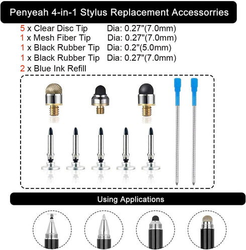 Blue Ink Replacement Accessories for Penyeah Stylus Pen P1