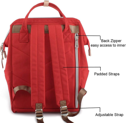 Backpack 17 Inch backpack (1882-Red&plus) Himawari Large Travel with Laptop Compartment Roomy Doctor Bag College