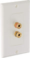 Monoprice Banana Binding Post - Two-Piece Wall Plate for 1 Speaker, Coupler Type, Gold