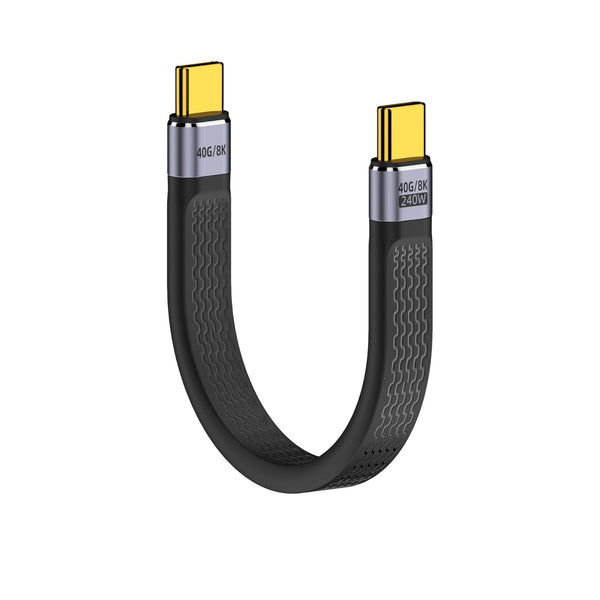 Short USB 3.1 5inch Flat FPC USB Gen 2 USB-A Cable for External SSD, MacBook Pro/Air, iPad Pro, iPhone 15, Black