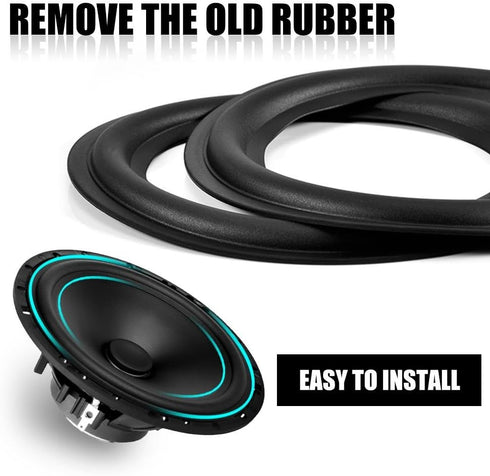 2pcs 6 Inch Perforated Rubber Speaker Foam Edge Surround Rings for Speaker Repair or DIY Replacement Parts
