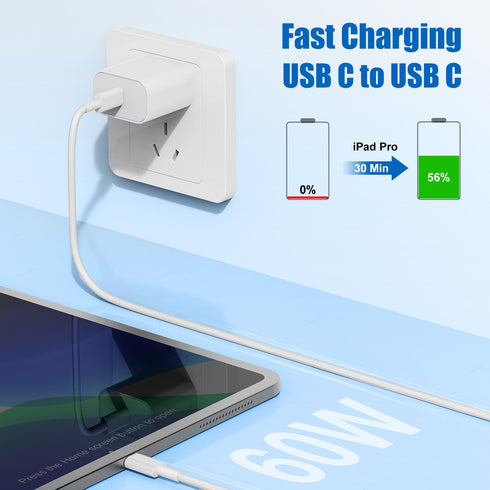 USB C to USB C Charging Cable 3Pack 6ft 60W, Fast Charge Cord for iPhone 15 Pro Max Plus, Samsung S23