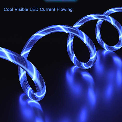 AYI USB Type C to USB A 2.0 Android Charger Cable, Fast Charging High Data Speed, Visible Blue LED Current Flowing,