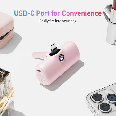 iWALK Portable Charger for iPhone 15 Series, 20W PD Fast Charging Power Bank, 5000mAh Battery Pack