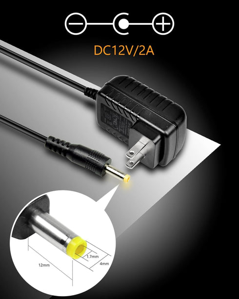 Wall Charger for Portable DVD Player, Replacement AC-DC Power Adapter for Sylvania/DBPOWER/HDJUNTUNKOR