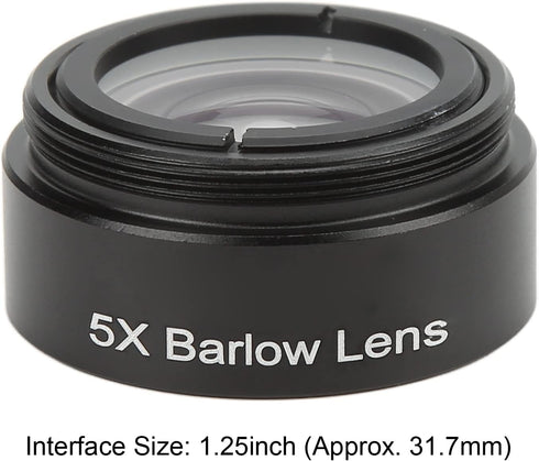 Extra Objective Lens, Clear Optical Glass 5X Microscope Camera Lens for Astronomy Lovers