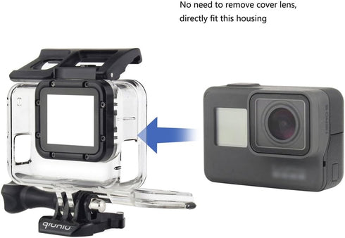 Side Open Skeleton Housing Case for GoPro Hero 5/6/7 Black Action Camera, Protective Lens Removal Not Needed