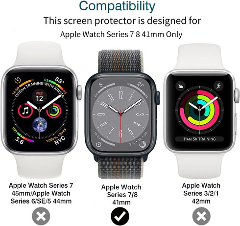 LK 6 Pack for Apple Watch 41mm / 40mm Screen Protector (Series 8 & 7 & 6) - Self-Healing, Ultra-thin, Bubble Free