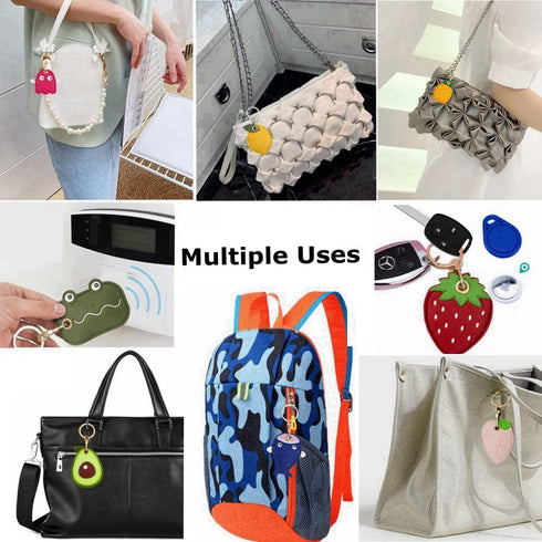 2 Pack 3in1 Cartoon Protective Case for Airtag - Samsung Galaxy SmartTag Cases, Tile Keychain (1 Avocado & 1 Pineapple)