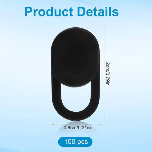 Goktvai 100pcs Laptop Camera Covers, Black Ultra-Thin Front Webcam Privacy Phone Camera Cover Slide Webcam Protects