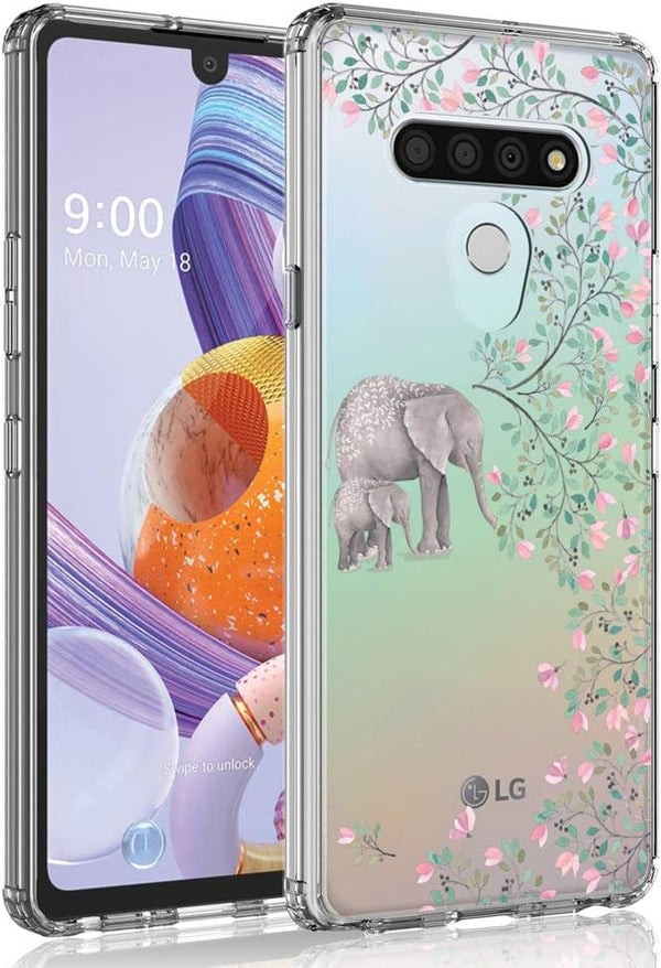 Clear Phone Case Cover for LG Stylo 6 (6.8", 2020) with Elephant Design